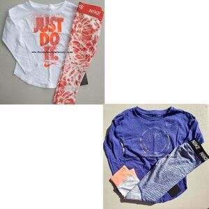Nike Girls 2T Dri-fit Leggings & Tops New Purple Orange Brand NEW